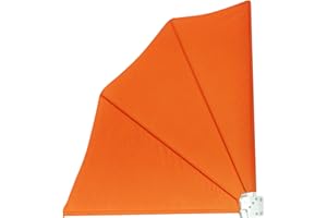 SmartSun - Toldo Lateral 1,4x1,4m - Naranja - Abatible en Abanico - Balcón - Terraza