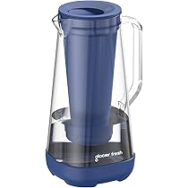 GLACIER FRESH Glas Wasserfilter 3L - Aktivkohle & Ultrafiltration Gegen Chlor & Schwermetalle