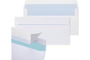 ZEBTON 100 x DL Peel and Seal White Envelopes, Secure Self Seal, Wallet Envelopes for Home Office & Business Mails