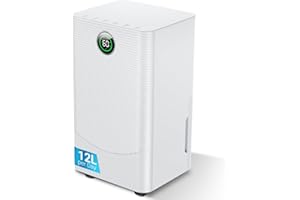 ARIDITE 12L/day Dehumidifier with Digital Humidity Sensor & Display - 24-Hour Timer, 3 Dehumidification Modes, Continuous Drain, Ideal for Bedrooms, Office, Basements, White-Upgraded