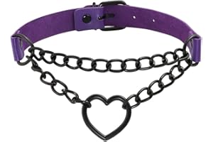 EIGSO Pop Punk Collar Choker Vintage Retro Steampunk Dark Goth Style Heart Chains Necklace for Women