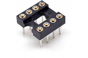 Oiyagai Lot de 30 Supports DIP IC 8 Broches – Pas 2,54 mm, Trous Ronds, à Souder pour Carte PCB, Projets DIY et Réparation Électronique