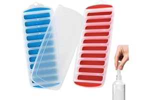 PTAIZJJZ Lot de 2 bacs à glaçons étroits avec couvercle en silicone pour boissons sportives et cocktails (couleur aléatoire)