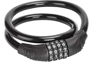 XXHUO Antivol Velo Cadenas à Code 4 Chiffres, Chaine Antivol 60cm Câble de Sécurité Anti Vol Bike Lock Robuste Attache Velo Pour Roue Trottinette électrique Scooter Poussette Moto