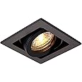 Xeno Matt Black Indoor Ceiling Lights - Mains Powered Single Boxed Downlights - Recessed GU10 Spotlights - Adjustable Tilt GU10 LED Compatible Lamps