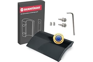 Gedotec Balkontürgriff außen Aluminium [Made in EU] Stabiler Balkontür Griff mit Schrauben I Griff Balkontür außen in Grau I Terassentürgriff außen mit einer Länge von 82mm I Türgriff Balkontür außen