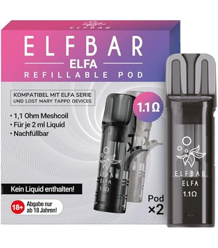 Elfbar Elfa Turbo Pod Kit, Pod Akkuträger 550 mAh, 0.8 Ω nachfüllbarer Pod  USB-C Schnellladung, MTL, 2 Leistungsmodi