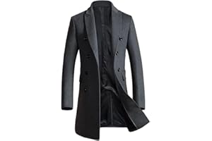 Vogstyle Uomo Monopetto Cappotti Lana Sottile Cappotto Trench Casuali