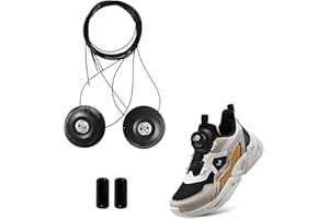 TELAIN 2 sztuki automatycznych sznurowadeł obrotowych, nie wymaga instalacji, bez wiązania, sznurowadła do sneakersów, uniseks, odpowiednie dla dzieci i dorosłych (czarny przycisk)