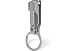 KeyUnity KS02 EDC Portachiavi da cintura Clip a sgancio rapido, anello portachiavi con clip per cintura in acciaio inossidabile per pantaloni, jeans
