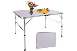 7SEVENJOKERS Klapptisch, tragbar, zusammenklappbar, Camping-Picknicktisch, extra starke Aluminium-Garder-Tische mit 2 Höhen für drinnen und draußen, Party, Essen, zusammenklappbar, leichter Aluminiumtisch mit