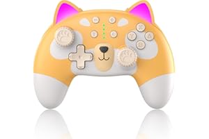 STOGA Switch Pro Manette de commutateur sans Fil pour Switch OLED/Switch Lite/PC, Mouvement 6 Axes, Mignon Chiot Switch Pro Controller avec Vibration, Manette de Commutation avec Turbo