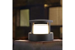 MGJX Lampade Da Esterno Rotonde A Colonna Lampada Da Testa A Colonna IP54 Lampada Da Palo Per Porta Da Recinzione Impermeabile Villa In Stile Europeo Balcone Cortile Paesaggio Cancello Luce