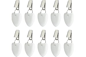 Comius Sharp Tischdeckengewichte Kleiderbügel, 10er-Pack herzförmige Stein-Tischdeckengewichte, Marmor Tischdeckenklemmen für Picknick-Tischdekoration im Freien