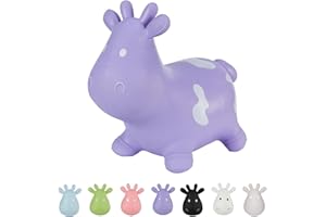 Hoppimals Tootiny Animal Sauteur Gonflable Vache, Animal Sauteur, Jouet Sauteur Gonflable - Développe la motricité - A partir de 12 Mois - avec Pompe à air Incluse