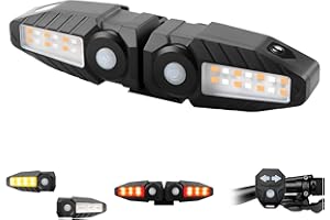 SIDAQI Clignotants pour vélo avec projecteur 5 modes Rechargeables par USB Feu arrière pour vélo Télécommande Étanche Clignotants séparés pour vélo Avant et arrière pour une conduite en toute sécurité - 4PCS