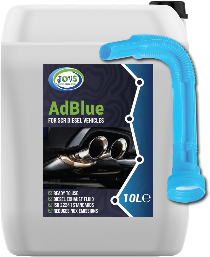 JOVS AdBlue 10 Liters with Spout – Diesel Exhaust Fluid Additive for SCR-Equipped Vehicles - Crystal Clean Diesel Treatment F