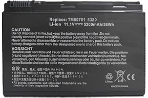 HUBEI GRAPE32 Sostituzione della batteria del laptop per TravelMate 5220 5520 5310 5320 5330 5710 5720 7220 7320 7520 7720 Extensa 5100 5210 5220 5230 5230E 5320 5420 5610 5620 (11.1V 5200mAh)