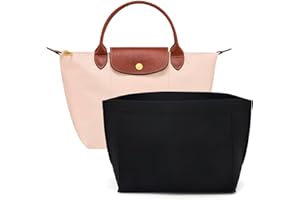 lumanothy Taschen Organizer Shopper, Handtaschen Organizer mit Multi-Pocket, Filz Longchamp Organizer für Longchamp, polene, mommy bag, Einkaufstasche (schwarz, L)