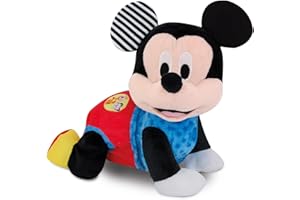 Disney Baby Clementoni - Baby Mickey Gattona con Me, Topolino Peluche per Imparare a Gattonare, Gioco Prima Infanzia Bambini 6-36 Mesi, Insegna Numeri e Versi degli Animali, Lingua Italiana, 17237