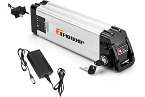 EIFDUHP Batteria Ebike Pedelec 36V per 50-500W Motore Bici, Batteria Ricambio Bicicletta Elettrica con Porta di Scarico 2pin / 4pin, Caricatore, Serratura di Sicurezza (36V 15AH 2Pin)