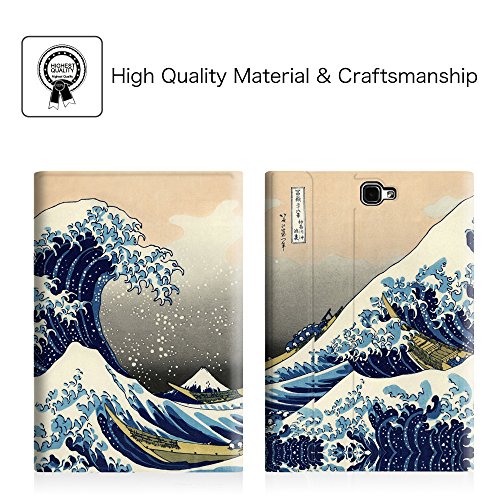 Fintie Blade X1 Samsung Galaxy Tab A 10.1 Bluetooth Tastatur Hülle Keyboard Case – Ultradünn leicht SmartShell Ständer Schutzhülle mit magnetisch abnehmbar drahtloser Deutsche Bluetooth Tastatur für Samsung Galaxy Tab A 10,1 Zoll T580N / T585N Tablet (2016 Version), Die Wellen - 2