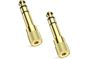 SHUXIA 2pcs Headphone Jack Adapter,3.5mm to 6.35mm Audio Jac HeadphoneAdapter,HeadphoneJack Adapter,Aux Jack Converter,Headphone Audio JackPlug Adaptor Converter forDigital Piano,Electric Keyboard,Speaker