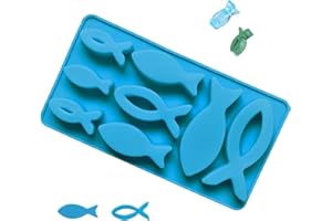Lamkrtlp Molde De Silicona de pez 3D, Molde Silicona Multifuncional, para Velas para Chocolate, Helados, Pasteles, Pudín, Jabón, Resina Epoxi