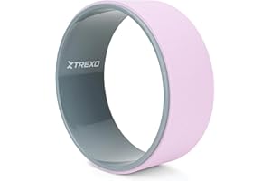 TREXO Ruota da yoga ecologica in viola con un diametro di 32 cm e una larghezza di 13 cm. Realizzato in TPE e PP, superficie antiscivolo, ideale per tutti.