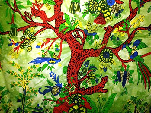 Traditionelle Jaipur Tie Dye indischen Wandteppich, Motiv Baum des Lebens Wandbehang, Hippie Poster, Boho Wohnheim Dekor, Bohemian Art Wand - 4