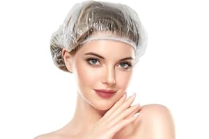 MKEMKA Disposable Shower Caps Individually Packaged 50pcs Large Thick Plastic Hair Cap Waterproof Disposable Hair Caps Portable Travel Home Use