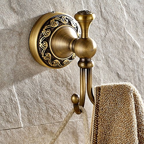 Weare Home Retro Solide Kupfer Doppelt Handtuchhaken Handtuchhalter Handtuchstangen, Minimal Klassic mit Einschnitt Bronze Beschichtung Wandmontage Haltbar Badzubehör Badaccessoires Dekor für Küche - 5