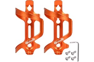 Chooee portabidon para Bicicleta, 2 Pares Lateral portabidones para MTB, Aluminio Portabidón Carretera Bici Naranja