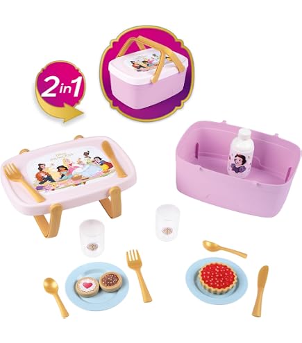 Smoby - Panier Pique Nique Stitch 2 en 1 - Se Transforme en Table d'Appoint - 16 Accessoires Inclus - A Partir de 3 Ans - Fabrication Française Smoby - Panier Pique Nique Stitch 2 en 1 - Se Transforme en Table d'Appoint - 16 Accessoires Inclus - A Partir de 3 Ans - Fabrication Française