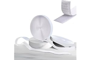 ‎YEAHWHEE Klettband Selbstklebend Extra Stark, 8Mx20mm Doppelseitig Weiß Klettband Mit Klettverschluss Breit Selbstklebendes Klebepad Flauschband Und Hakenband Für Fliegengitter, Couch-Kissen,DIY