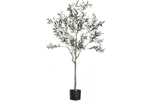 SINCERODUCT Faux Olive Tree, Artificial Olive Tree 5ft (60'') Tall, Fake Plants Suitable for Modern Living Rooms Home Office Indoor & Outdoor Decor, Natural Artificial Plants for Housewarming, About 600 Leaves