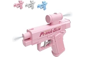 LEXTEX Pistolet à Eau Farceur, Pistolet à Eau Bidirectionnel Compulsif, Pistolets à Eau Inversés Pulvérisant De l'avant vers L'arrière, Jeu De Fournitures Scolaires, Cadeaux Fantaisie Idéaux(Pink)