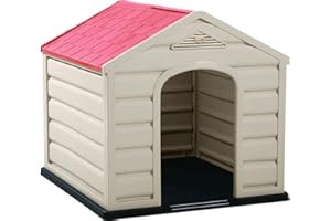 KG KITGARDEN - Caseta Perro Pequeño Jardín, 58,5x61x68cm, Beige/Terracota