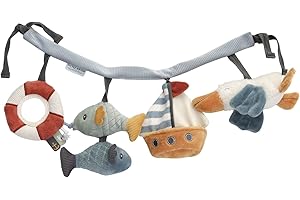 Tiamo Little Dutch 8611 Stoff Kinderwagenkette Spielzeug für Babyschale Sailors Bay / Matrosen Bucht, Blau