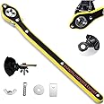 Auto Labor-Saving Jack Ratchet Wrench with Long Handle, Jack Ratchet Wrench for Scissor Jack, Lug Wrench for Tire Jack, Car Jack Wrench Positive and Reversal Knob Design