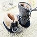 Etosell Newborn Toddler Baby Boy Girl Warm Fur Snow Boots Stripes Soft Sole Booties (L/12-18Months  )