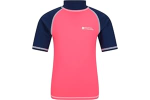 Mountain Warehouse Rash Vest Asciugatura Rapida da Bambina, Rash Guard da Bambino A Manica Corta, Maglietta da Surf con Protezione Solare E Subacquea per Immersioni