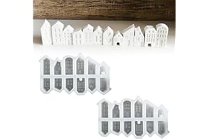 ZEHAOKAY Silikonformen Giessformen Haus, 12 PCS Mini Silikonform Haus, DIY Silikonform Häuser Gießform Haus Kerzenform, Silikonformen Gießformen Weihnachten zur Weihnachtsdekoration