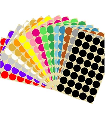 3300 Gommettes Rondes Autocollantes - 20 Couleurs - Diamètre 10 Mm - Pour Classement, étiquetage, Projets Créatifs