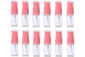 UPSTORE 12 flaconi da 10 ml con pompa a pressione colore nero con testa vuota ricaricabile per trucco cosmetici articoli da toeletta liquido dispenser per emulsione bagnoschium shampoo (Trasparente)