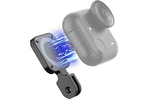 AMAZEAR Quick-Mounting Magnetic Base for Insta360 GO Ultra Accessories, Metal Insta 360 Adapter Holder with 4 Super-Strong Magnets, Seamless, Compact, Lightweight, Ultra-Thin, Black