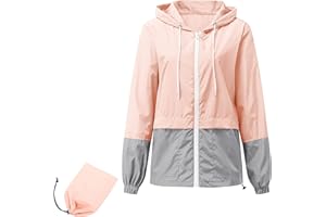 Durio Veste de pluie légère pour femme - Imperméable - Respirante - Pliable - Coupe-vent - Avec capuche - Veste softshell - Veste de cyclisme