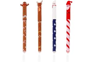 Youkly Radierbarer Kugelschreiber, 4 Stück Radierbare Stifte Weihnachten, 0.4 mm Weihnachtsstifte für Studenten Schul Bürobedarf (Set 3)