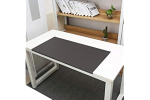 SK Studio Schreibtischunterlage mit Kantenschutz Wasserdichte PU Leder, Rutschfeste mit Kantenverriegelung Mausunterlage für Computertastatur, PC und Laptop Kaffee 90x48cm