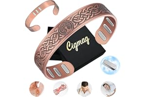 ‎CIGMAG Cigmag Kupfer Magnetarmband Herren Männer, mit 9 starken 5000-Gauss-Magneten, verstellbar aus 99% Reinkupfer (Lotus Lebensbaum)